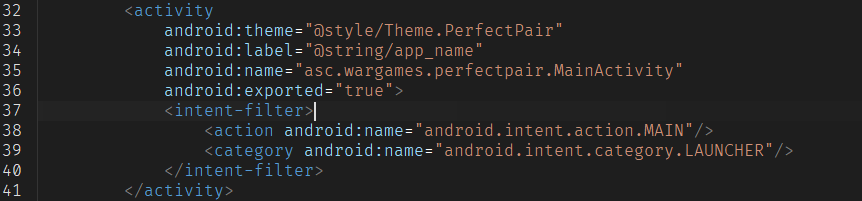 AndroidManifest Entry Point